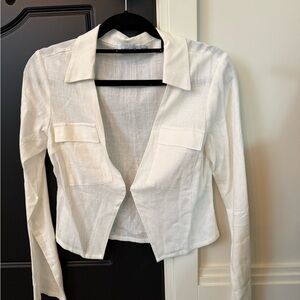 Tiger Mist Linen Front Enclosure Blouse